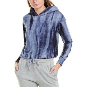 Socialite Drop-Shoulder Sweatshirt/Hoodie Navy Ivory TieDye Size M Made In USA